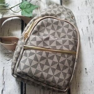 Geo Print Crossbody Sling Backpack